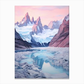 Dreamy Winter Painting Los Glaciares National Park Argentina 2 Canvas Print