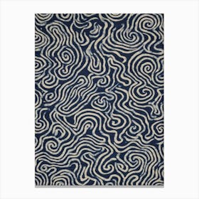 Blue Abstract Swirls Canvas Print