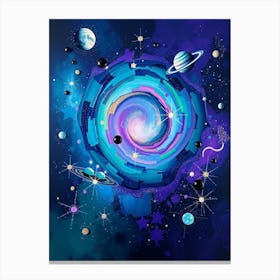 Flux Schnell Bold Acrylic Painting Galaxy Wall Art With Swirli 0 1 Leinwandbild