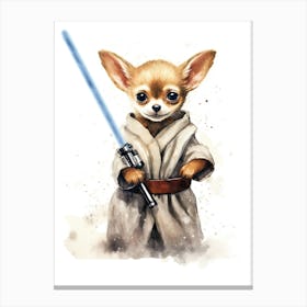 Chihuahua Dog As A Jedi 4 Canvas Print