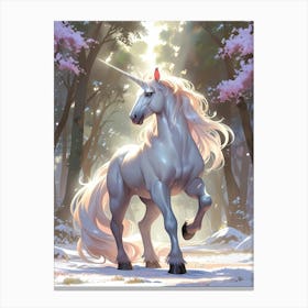 Unicorn In The Forest 1 Canvas Print