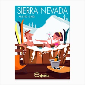 Sierra Nevada Poster Brown & White Canvas Print