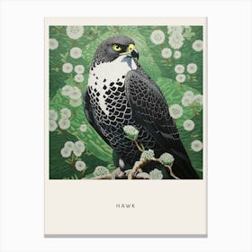 Ohara Koson Inspired Bird Painting Hawk 1 Poster Canvas Print