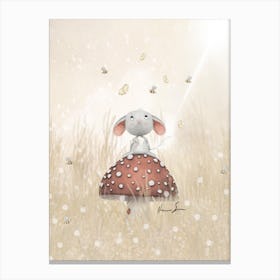 Summer Mouse On Fly Agaric Canvas Print