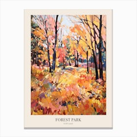 Autumn City Park Painting Forest Park Portland United States Poster Canvas Print