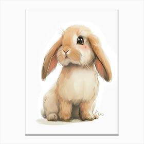 French Lop Rabbit Kids Illustration 2 Canvas Print