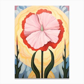 Carnation Dianthus 1 Hilma Af Klint Inspired Pastel Flower Painting Canvas Print
