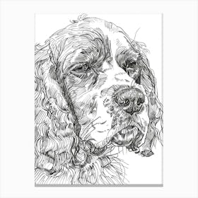 Boykin Spaniel Dog Line Art 3 Canvas Print