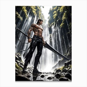 Barbarian Warrior with Sword Art Painting #7 Canvas Print