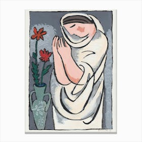 Woman And Flower (1937), Mikuláš Galanda Canvas Print