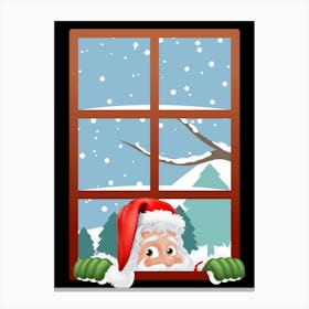 Peeping santa dark Canvas Print