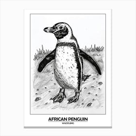 Penguin Waddling Poster Canvas Print