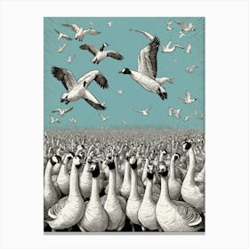 Geese In Flight Canvas Print