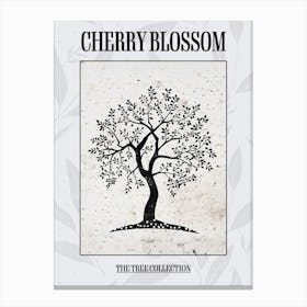 Cherry Blossom Tree Simple Geometric Nature Stencil 2 Poster Canvas Print