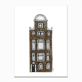 Brown Canal House Canvas Print