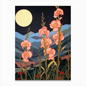Gladiolus Mountain Landscape Canvas Print