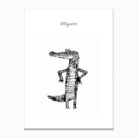 Bw Alligator Poster Canvas Print