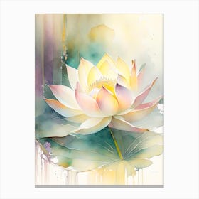 Sacred Lotus Storybook Watercolour 1 Canvas Print