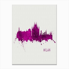 Milan Italy City Purple Canvas Print