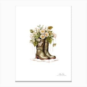 Rain Boots With Flowers 1 Canvas Print
