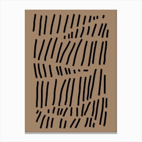 Black Lines Abstract Composition Canvas Print