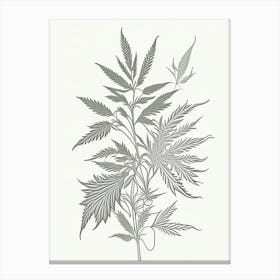 Hemp Herb William Morris Inspired Line Drawing 2 Canvas Print