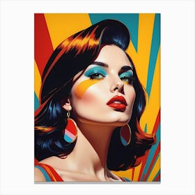 Woman Portrait In The Style Of Pop Art (30) Canvas Print