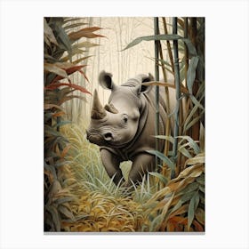 Rhino Exploring The Forest 6 Canvas Print