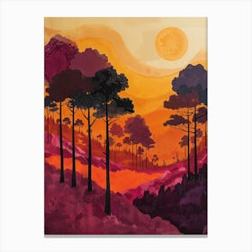 Sunset In The Woods Canvas Print