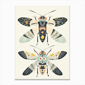 Colourful Insect Illustration Hornet 9 Canvas Print