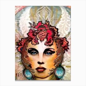 Woman With A Flower Crown Canvas Print