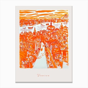 Venice 2 Italy Orange Drawing Poster Canvas Print