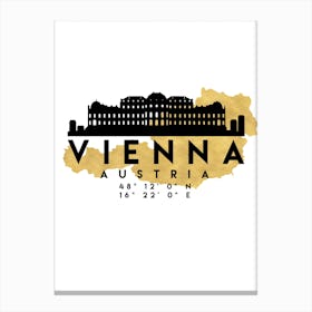Vienna Austria Silhouette City Skyline Map Canvas Print