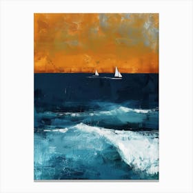 Sailboats At Sunset 20 Canvas Print