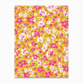 Lily Floral Print Retro Pattern2 Flower Canvas Print