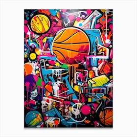Basketball Graffiti 1 Canvas Print