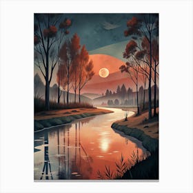 Sunset By The River 9 Canvas Print