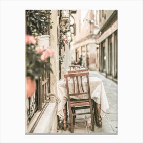 Table And Chairs In Venice Canvas Print