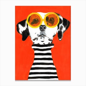 Stripy Dalmatian Canvas Print