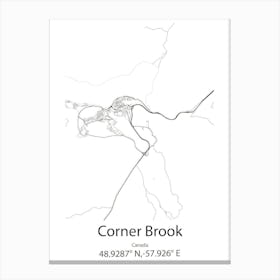 Corner Brook,Canada Minimalist Map Canvas Print