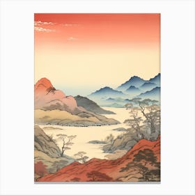 Chugoku Mountains In Multiple Prefectures, Ukiyo E Drawing 1 Canvas Print