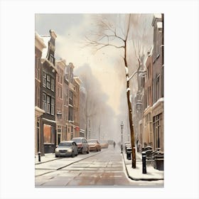 Amsterdam Winter Street Canvas Print