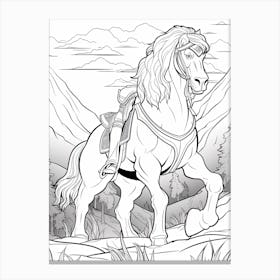 The Pride Lands (The Lion King) Fantasy Inspired Line Art 3 Canvas Print