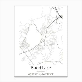 Budd Lake,United States Minimalist Map Canvas Print