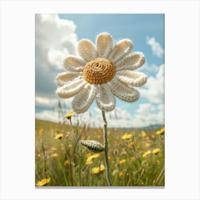 Daisy Knitted In Crochet 3 Canvas Print