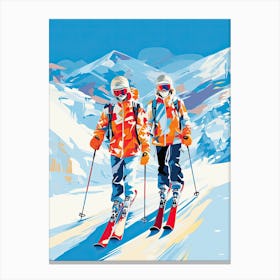 Steamboat Ski Resort   Colorado Usa, Ski Resort Illustration 3 Canvas Print