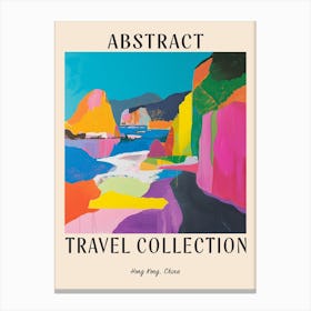 Abstract Travel Collection Poster Hong Kong China 1 Canvas Print