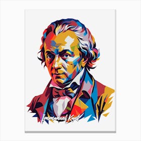 Immanuel Kant 03 Portrait WPAP Pop Art Canvas Print