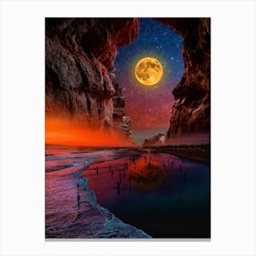 Full Moon In The Cave Canvas Print