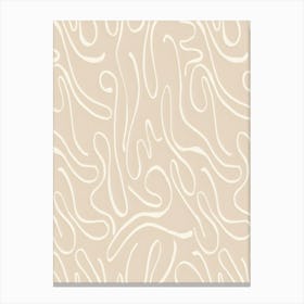 Beige Wavy Pattern Canvas Print